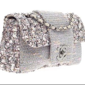 Chanel Fantasy Tweed Flap Pink Gray